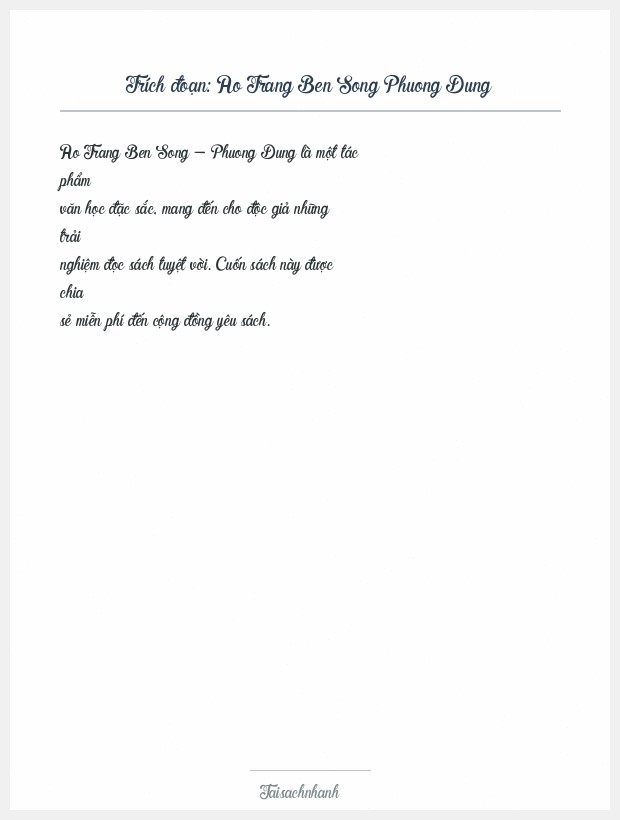 Trích đoạn Ao Trang Ben Song Phuong Dung