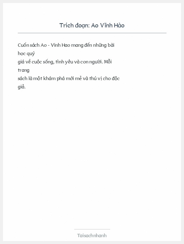 Trích đoạn Ao Vĩnh Hào