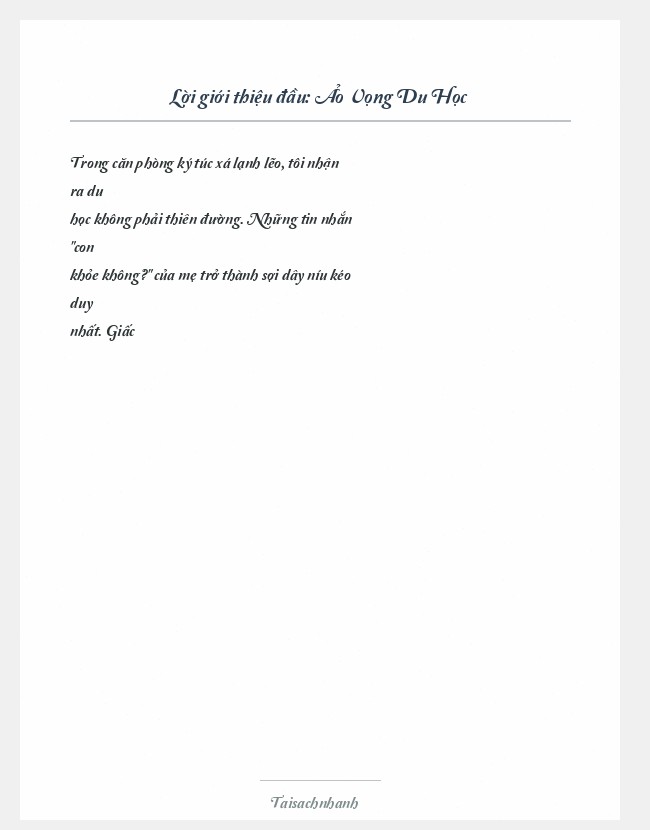 Trích đoạn Ảo Vọng Du Học