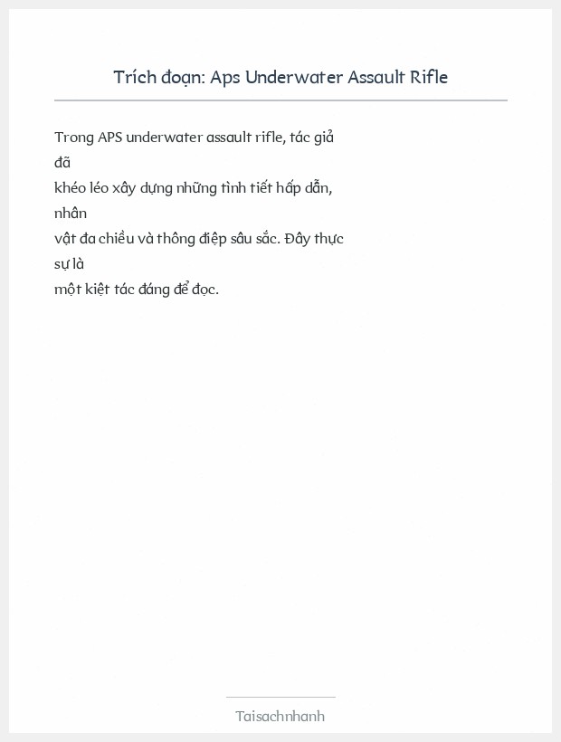 Trích đoạn Aps Underwater Assault Rifle