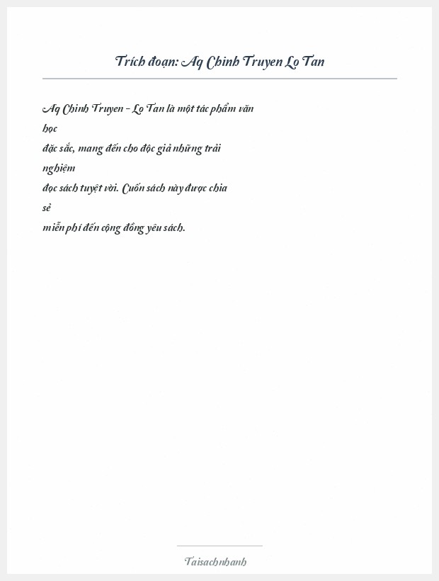 Trích đoạn Aq Chinh Truyen Lo Tan