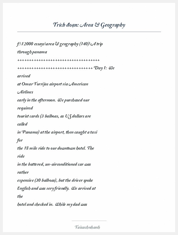 Trích đoạn Area & Geography