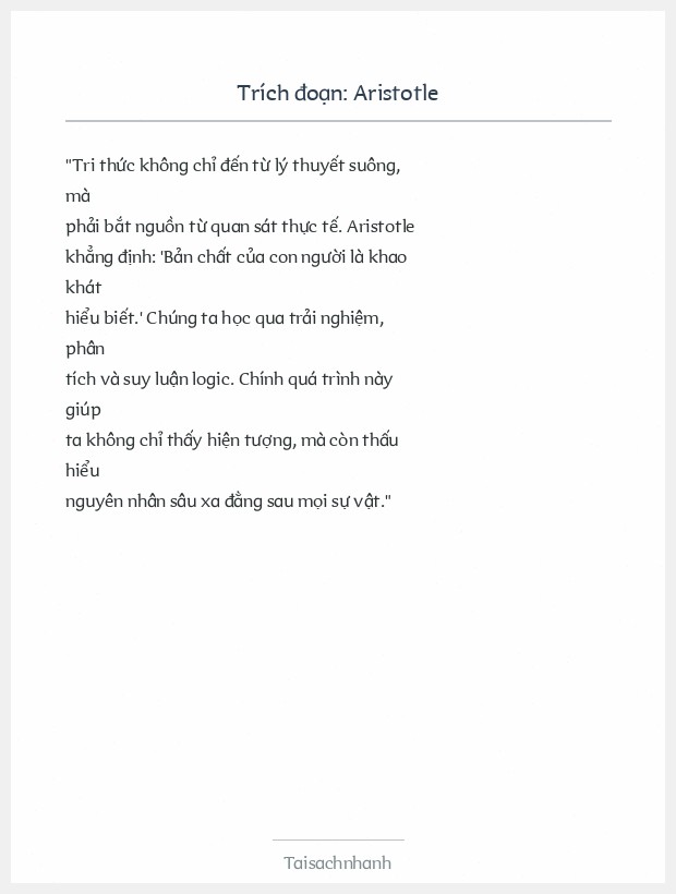 Trích đoạn Aristotle