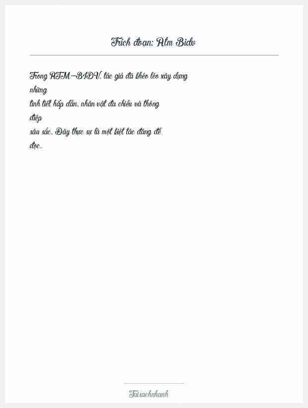 Trích đoạn Atm Bidv