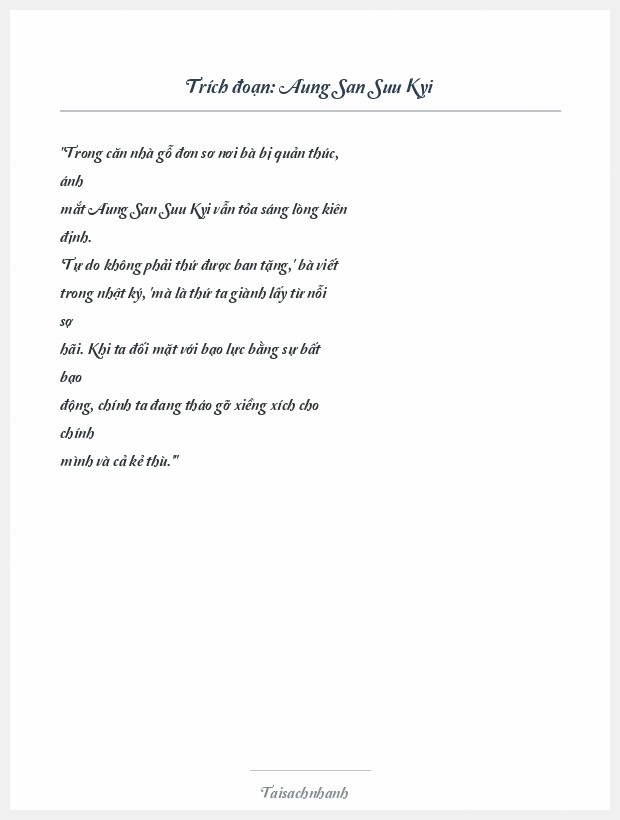 Trích đoạn Aung San Suu Kyi