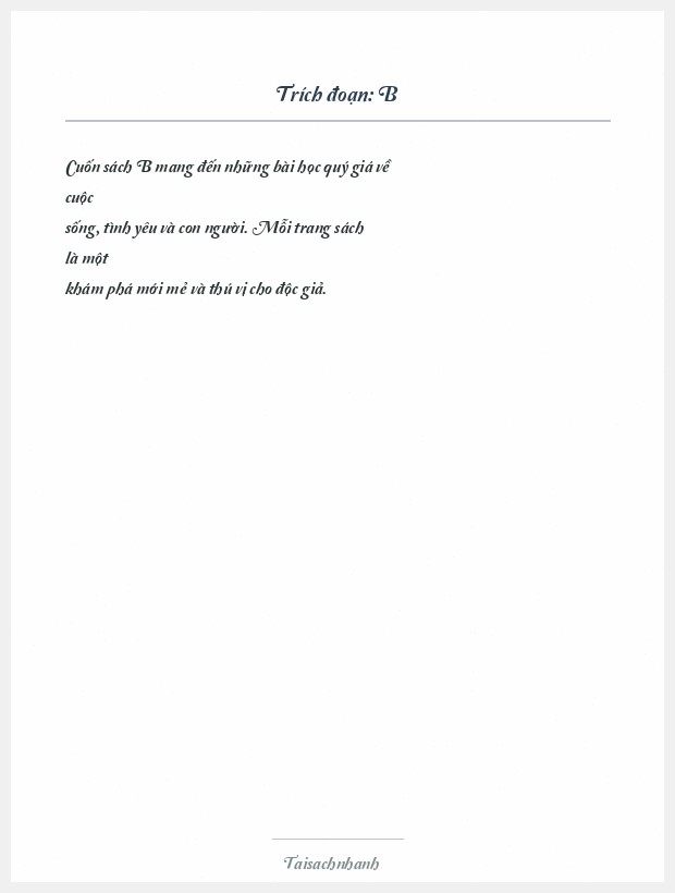 Trích đoạn B