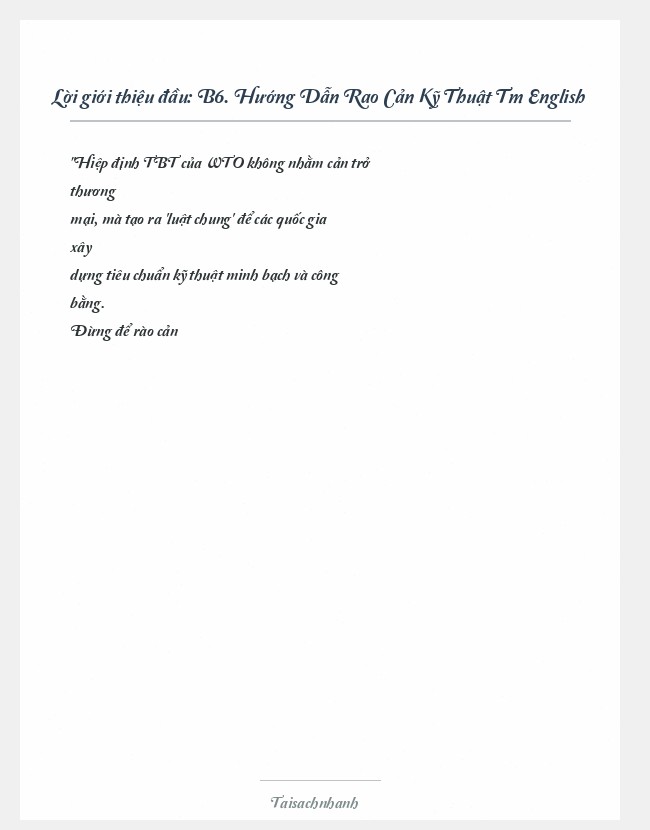 Trích đoạn B6. Hướng Dẫn Rao Cản Kỹ Thuật Tm English