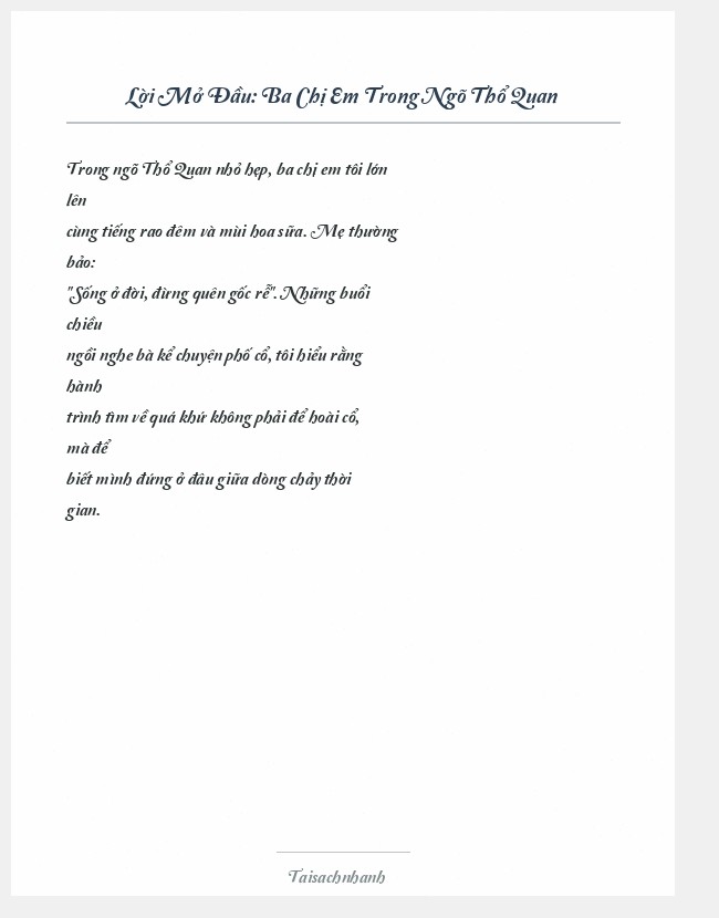 Trích đoạn Ba Chị Em Trong Ngõ Thổ Quan