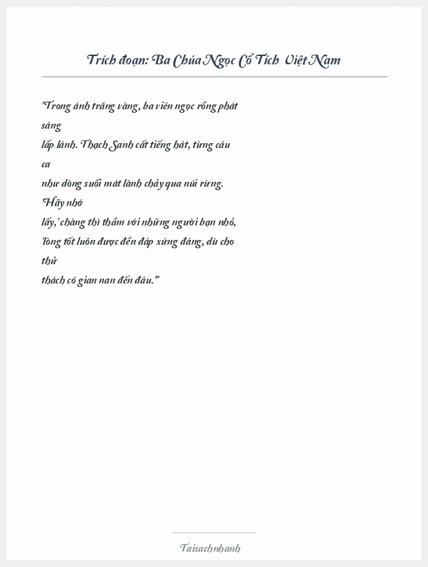 Trích đoạn Ba Chúa Ngọc Cổ Tích Việt Nam