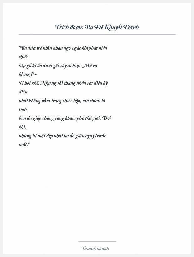 Trích đoạn Ba Đê Khuyết Danh
