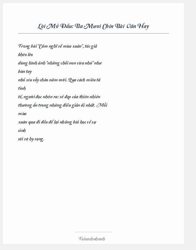 Trích đoạn Ba Mươi Chín Bài Văn Hay