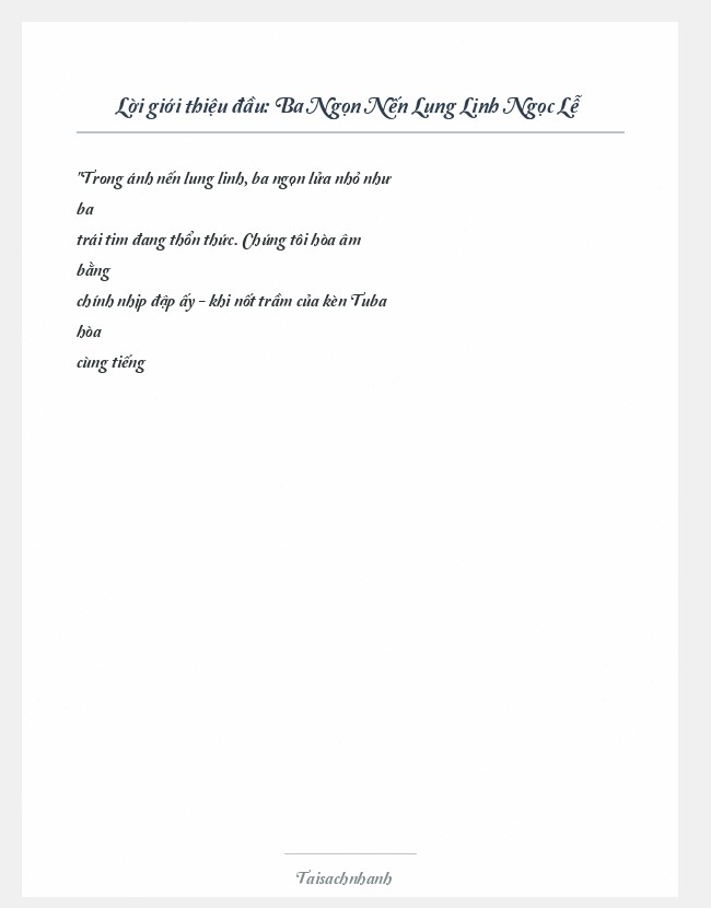 Trích đoạn Ba Ngọn Nến Lung Linh Ngọc Lễ