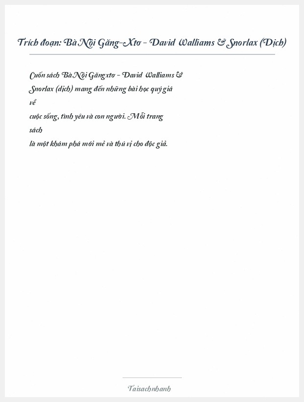 Trích đoạn Bà Nội Găng-Xtơ - David Walliams & Snorlax (Dịch)