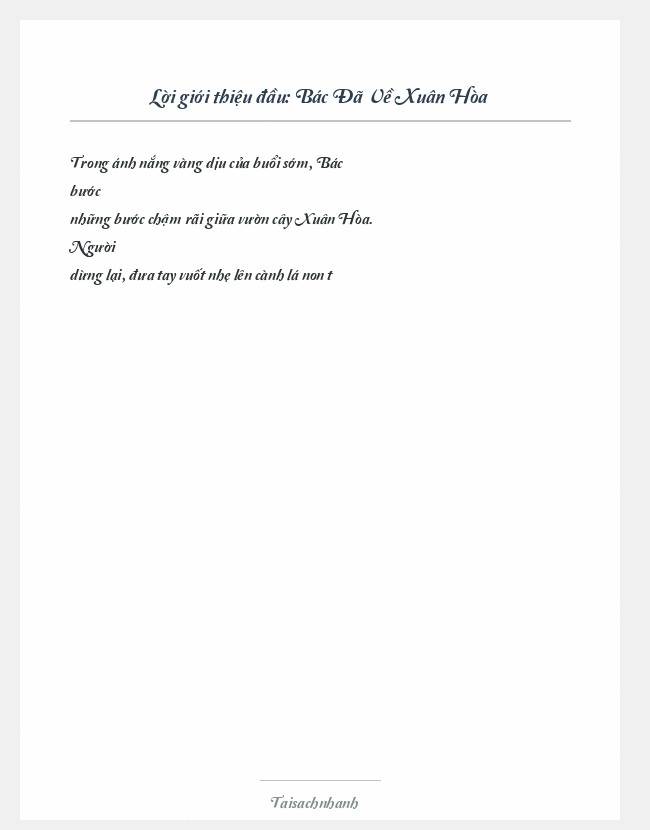 Trích đoạn Bác Đã Về Xuân Hòa