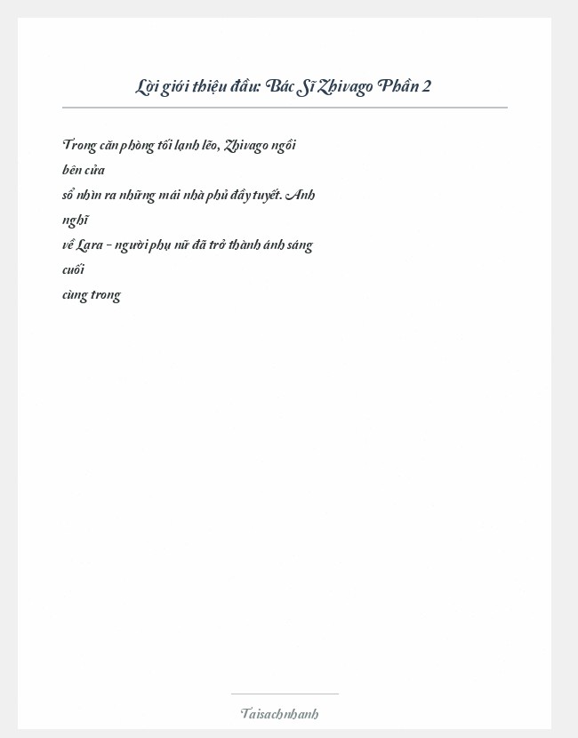 Trích đoạn Bác Sĩ Zhivago Phần 2