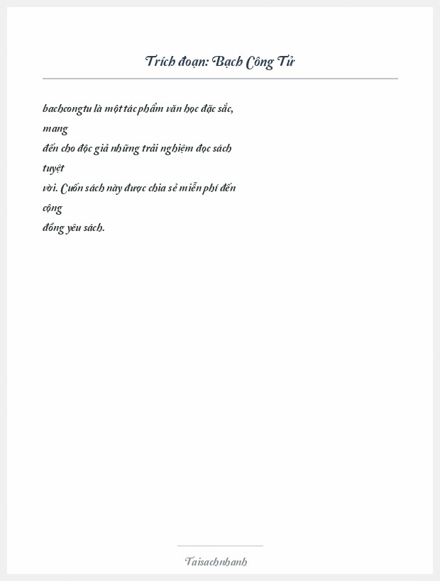 Trích đoạn Bạch Công Tử