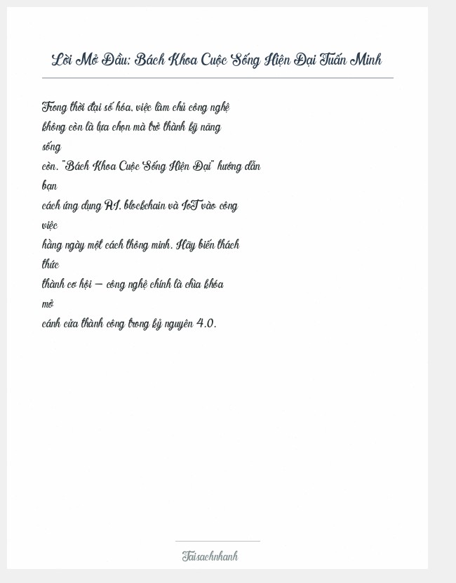 Trích đoạn Bách Khoa Cuộc Sống Hiện Đại Tuấn Minh