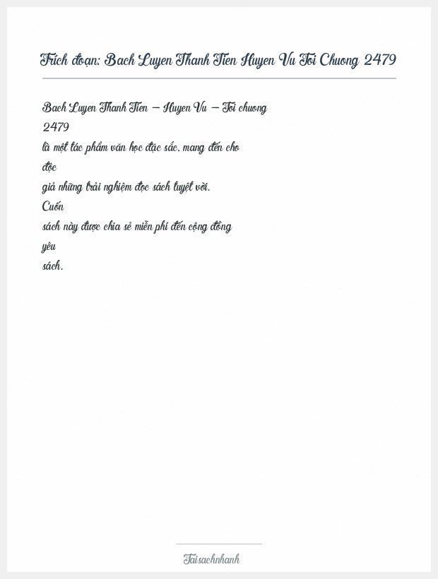 Trích đoạn Bach Luyen Thanh Tien Huyen Vu Toi Chuong 2479