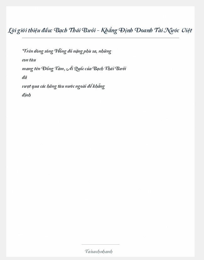 Trích đoạn Bạch Thái Bưởi - Khẳng Định Doanh Tài Nước Việt