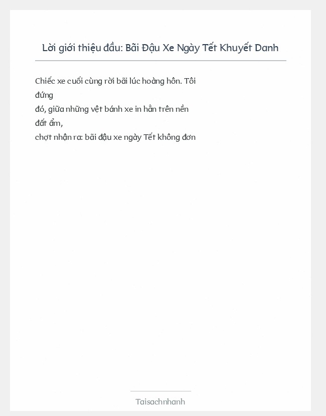 Trích đoạn Bãi Đậu Xe Ngày Tết Khuyết Danh