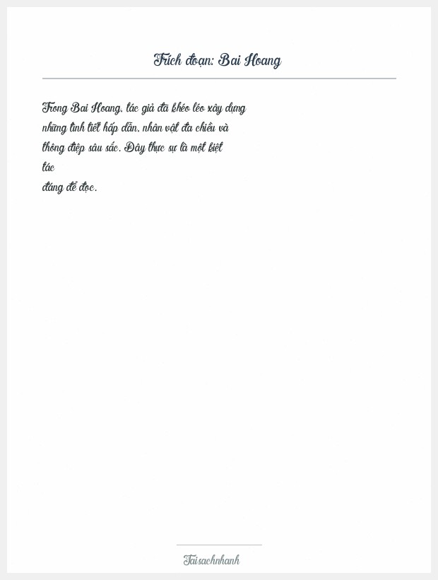 Trích đoạn Bai Hoang