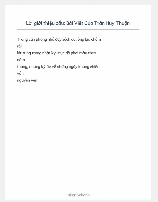 Trích đoạn Bài Viết Của Trần Huy Thuận