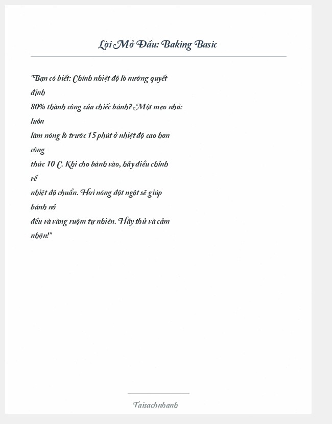 Trích đoạn Baking Basic