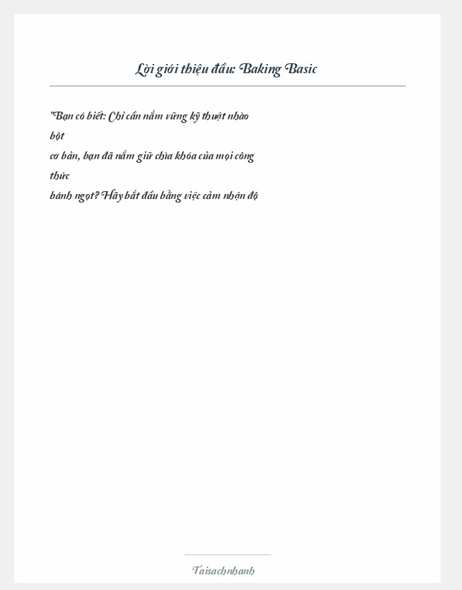 Trích đoạn Baking Basic