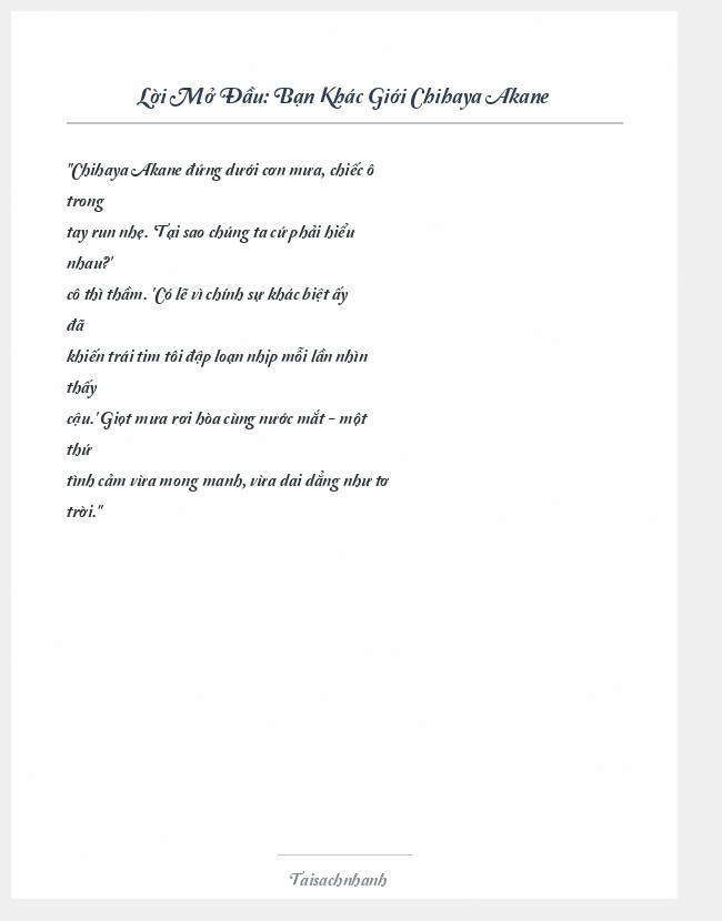 Trích đoạn Bạn Khác Giới Chihaya Akane