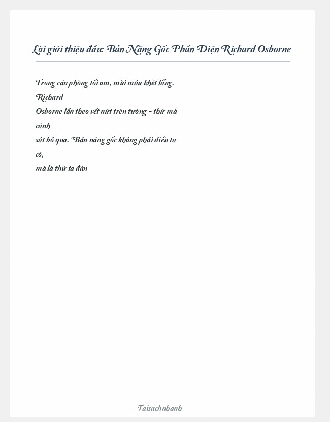 Trích đoạn Bản Năng Gốc Phần Diện Richard Osborne