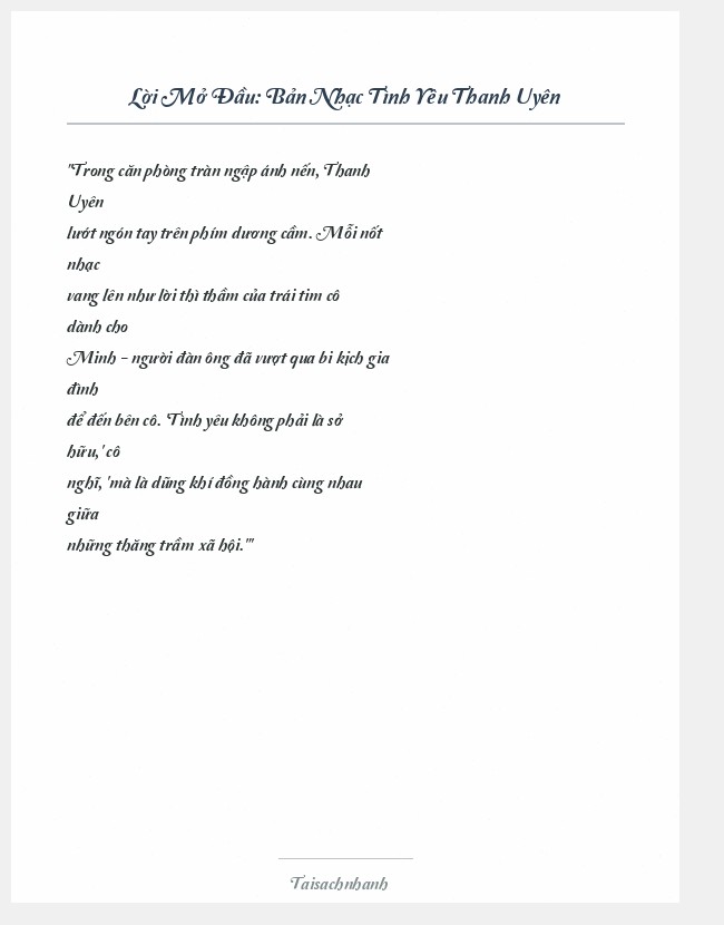 Trích đoạn Bản Nhạc Tình Yêu Thanh Uyên