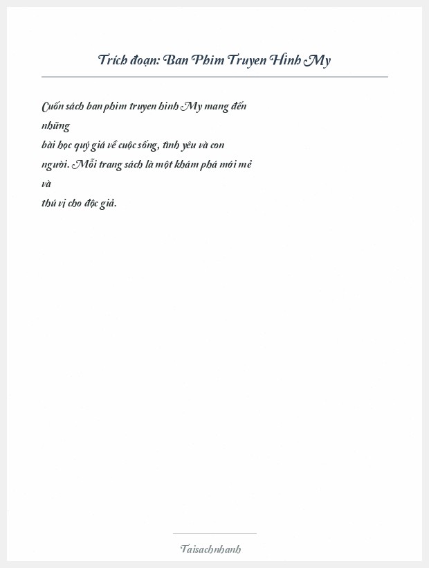 Trích đoạn Ban Phim Truyen Hinh My