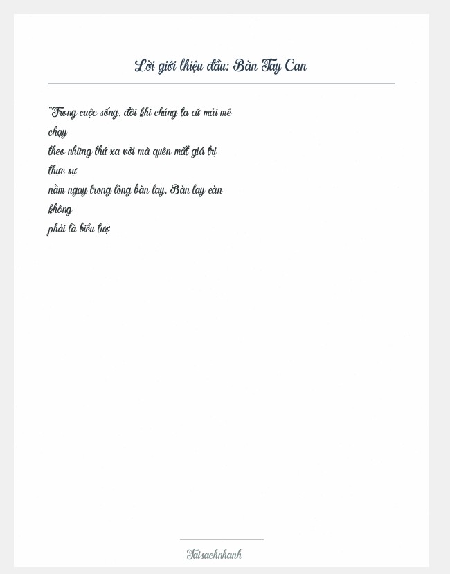 Trích đoạn Bàn Tay Can