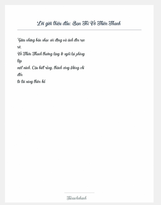 Trích đoạn Bạn Tôi Võ Thiên Thanh