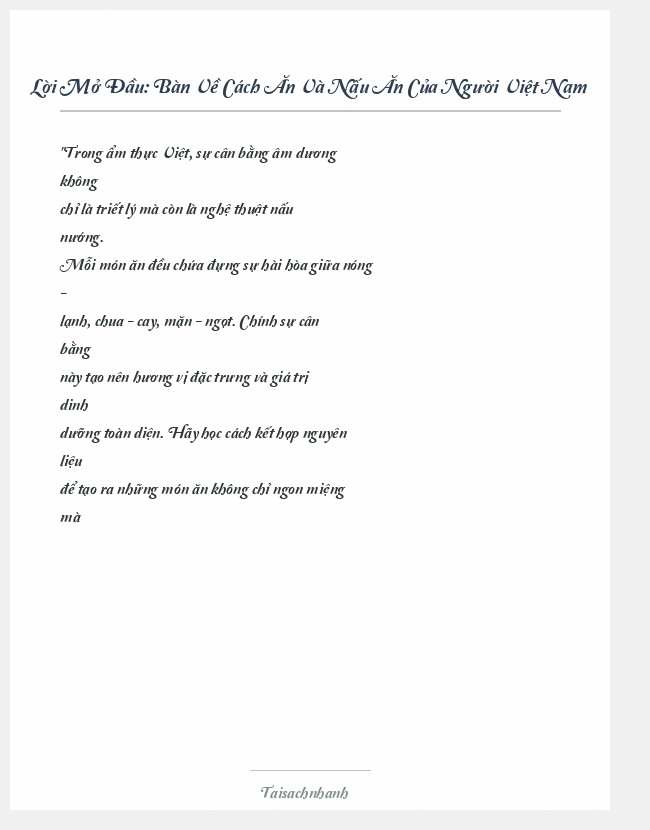Trích đoạn Bàn Về Cách Ăn Và Nấu Ăn Của Người Việt Nam