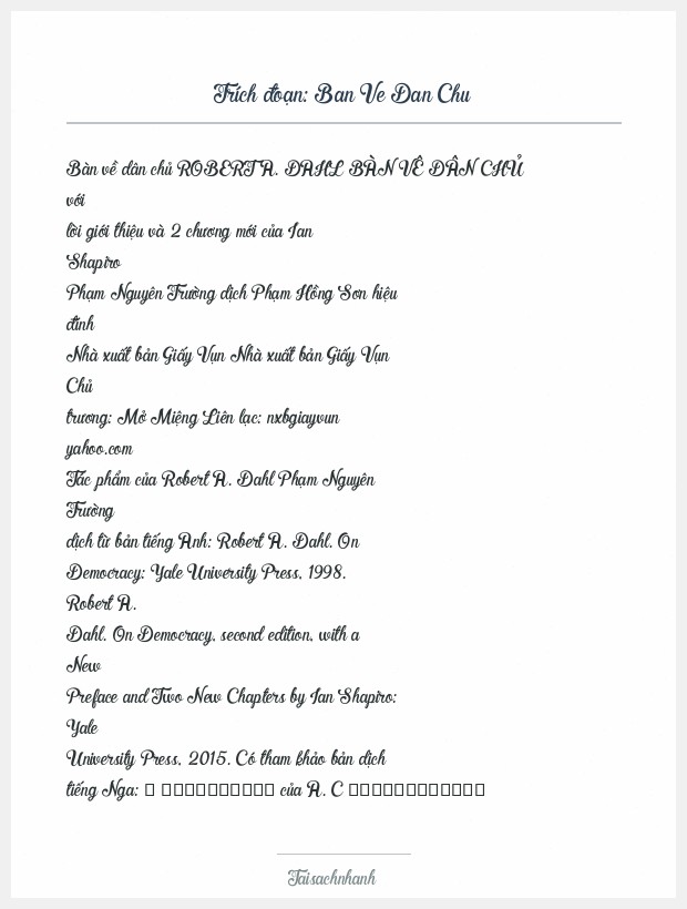 Trích đoạn Ban Ve Dan Chu