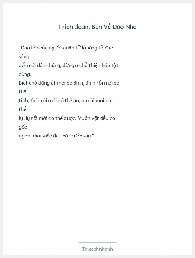 Trích đoạn Bàn Về Đạo Nho