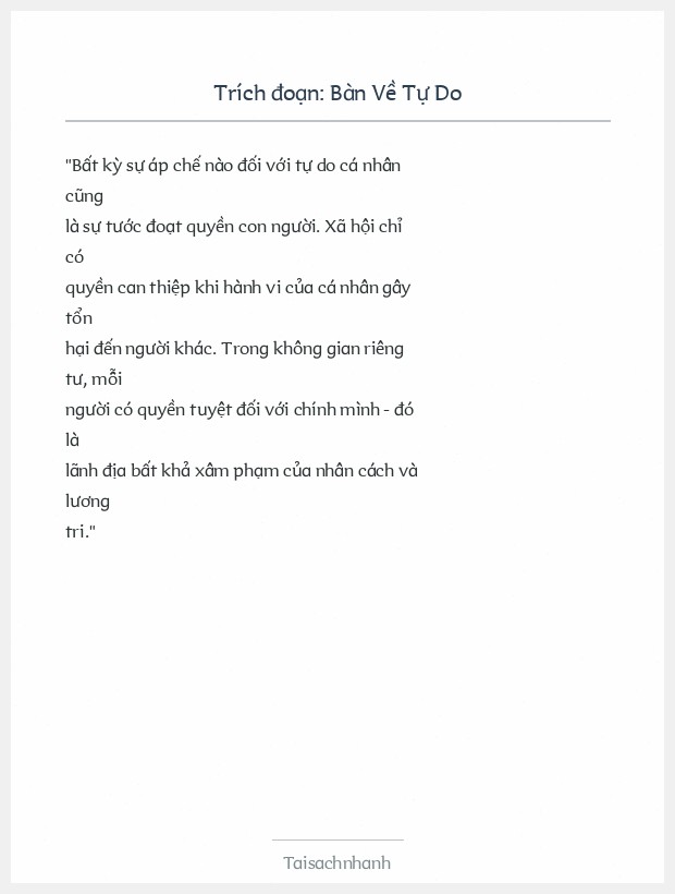 Trích đoạn Bàn Về Tự Do