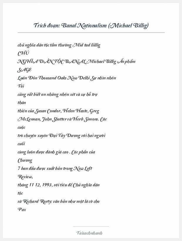 Trích đoạn Banal Nationalism (Michael Billig)