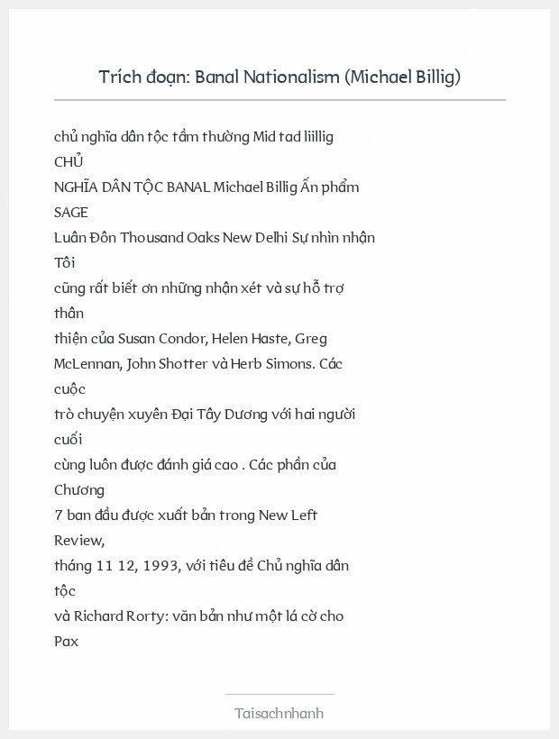 Trích đoạn Banal Nationalism (Michael Billig)