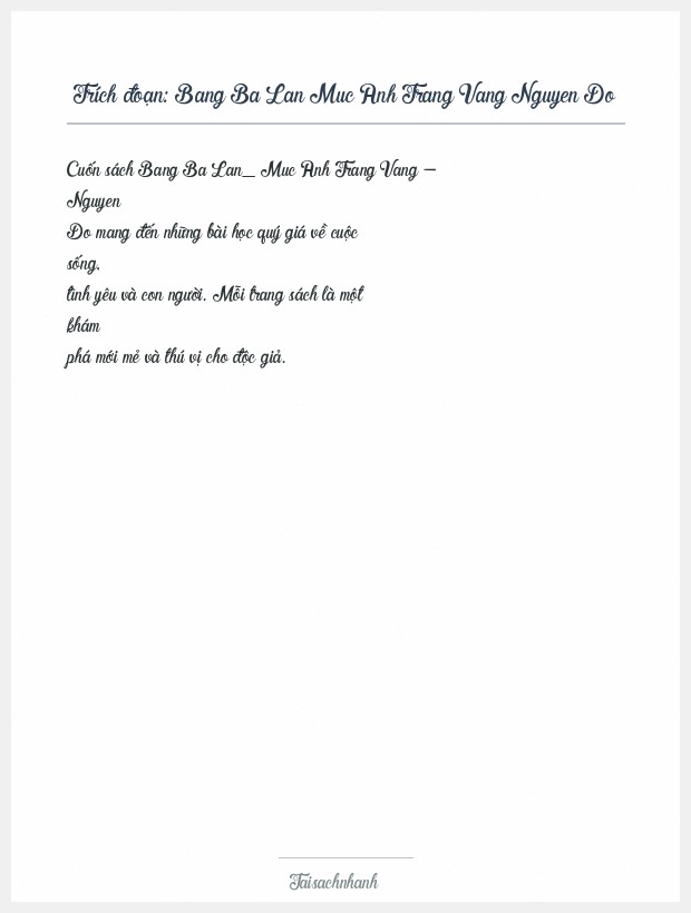 Trích đoạn Bang Ba Lan Muc Anh Trang Vang Nguyen Do