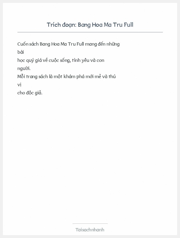 Trích đoạn Bang Hoa Ma Tru Full