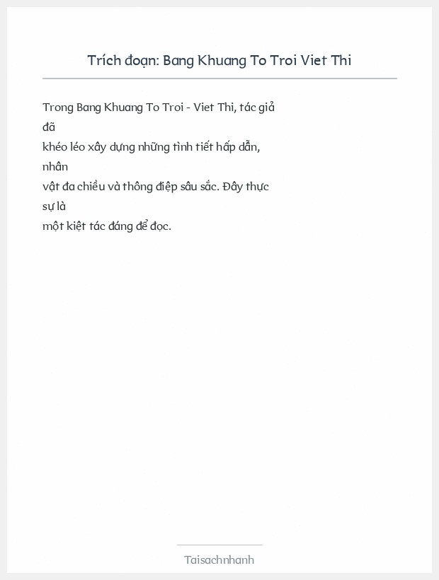 Trích đoạn Bang Khuang To Troi Viet Thi