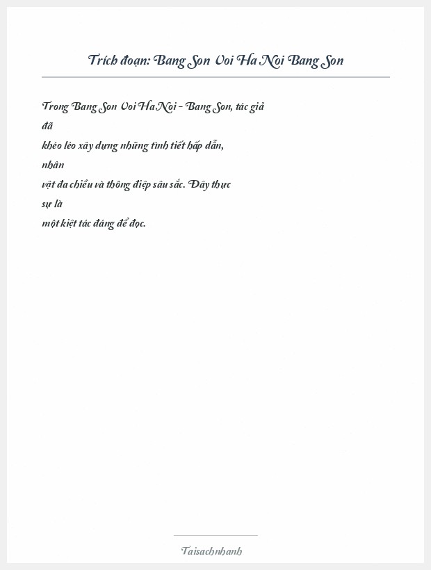 Trích đoạn Bang Son Voi Ha Noi Bang Son
