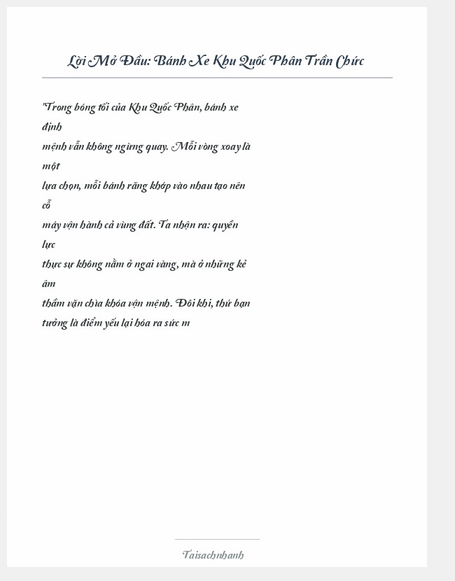 Trích đoạn Bánh Xe Khu Quốc Phân Trần Chức