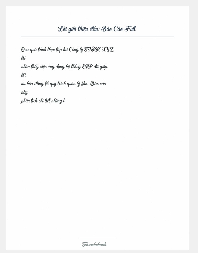 Trích đoạn Báo Cáo Full