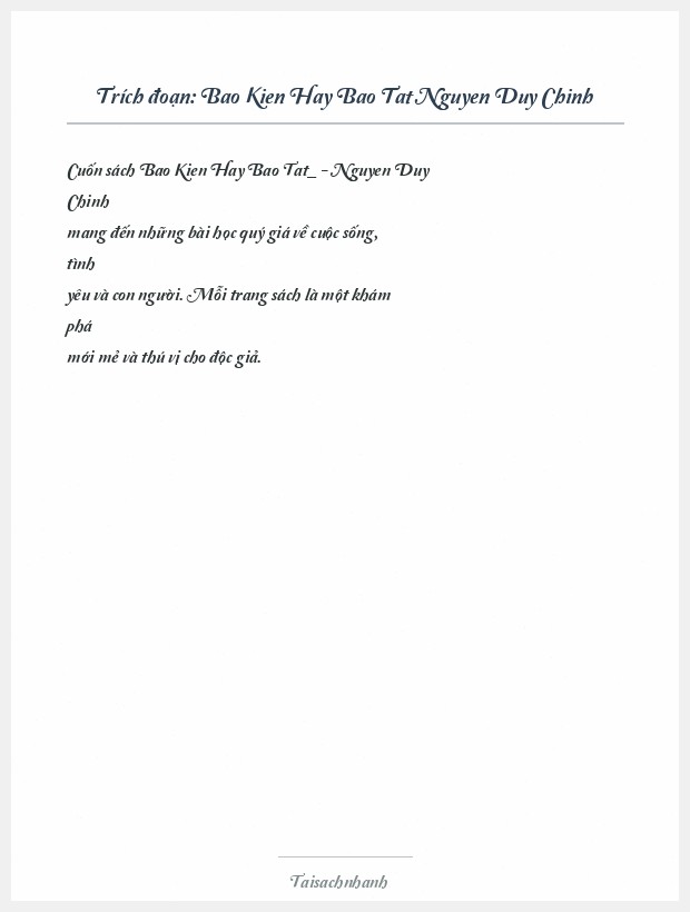 Trích đoạn Bao Kien Hay Bao Tat Nguyen Duy Chinh