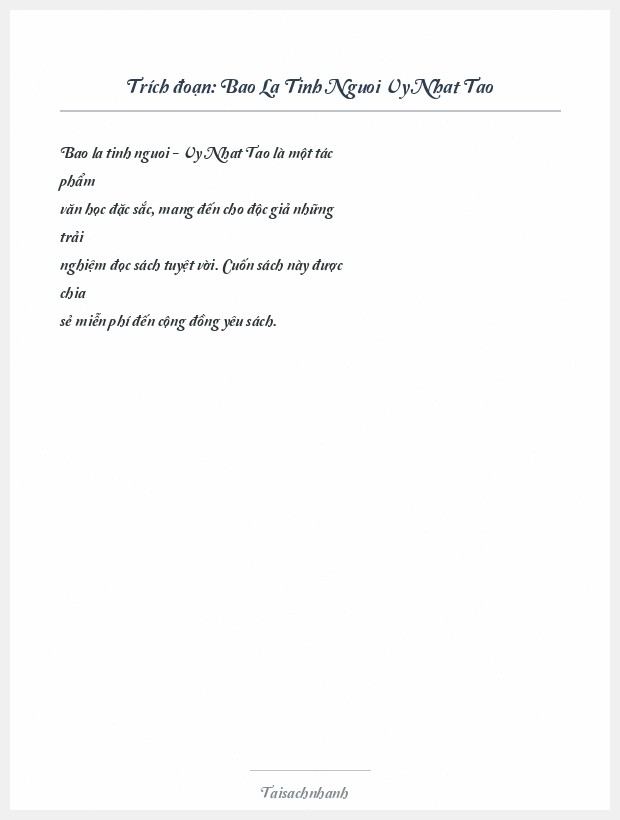 Trích đoạn Bao La Tinh Nguoi Vy Nhat Tao