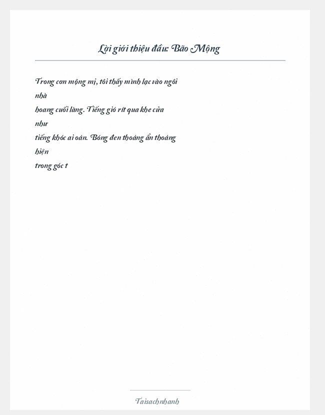 Trích đoạn Bão Mộng