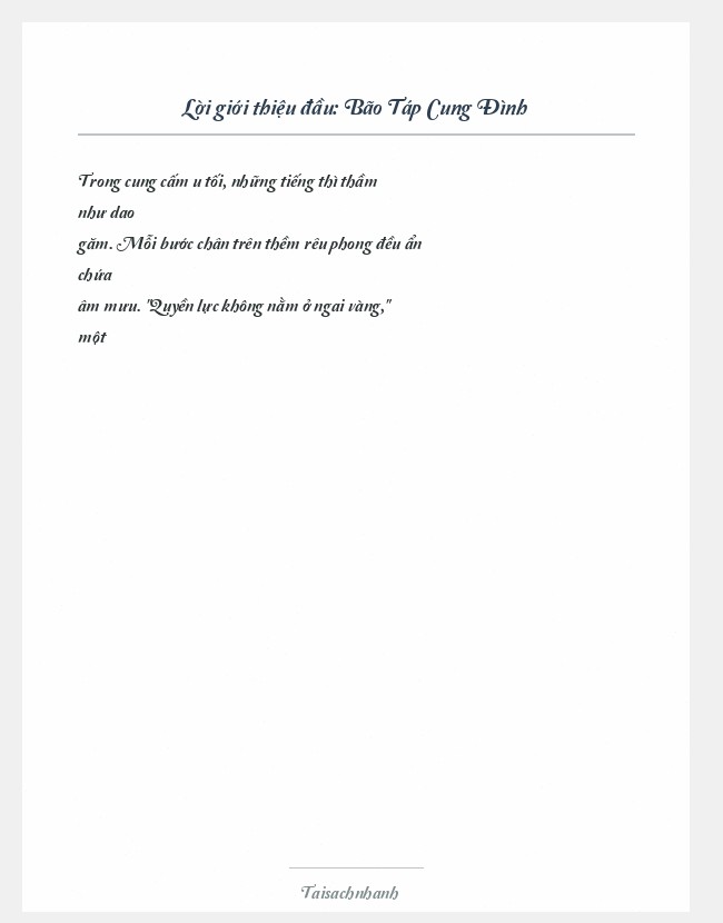 Trích đoạn Bão Táp Cung Đình